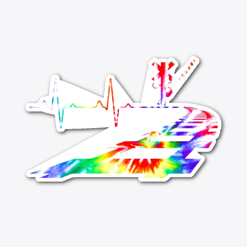 Heartbeat Railroad Train Tie Dye railway