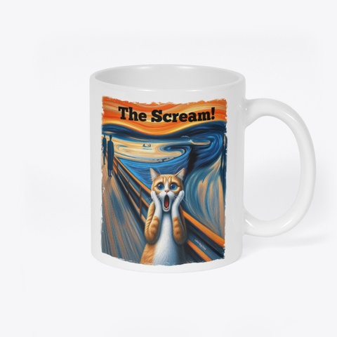 The Scream! Cat Mug White Camiseta Back
