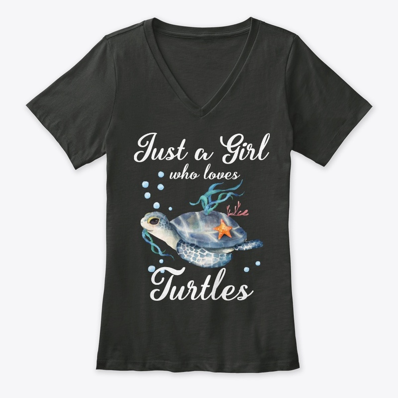 Girl Loves Turtles Watercolor Style