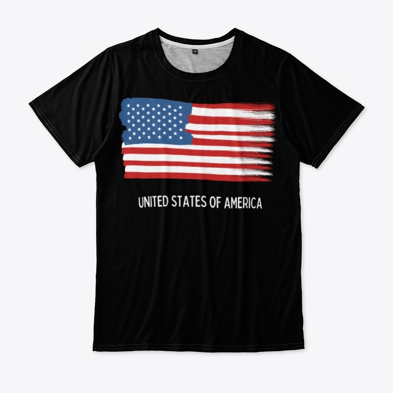 "united states america" black t-shirt