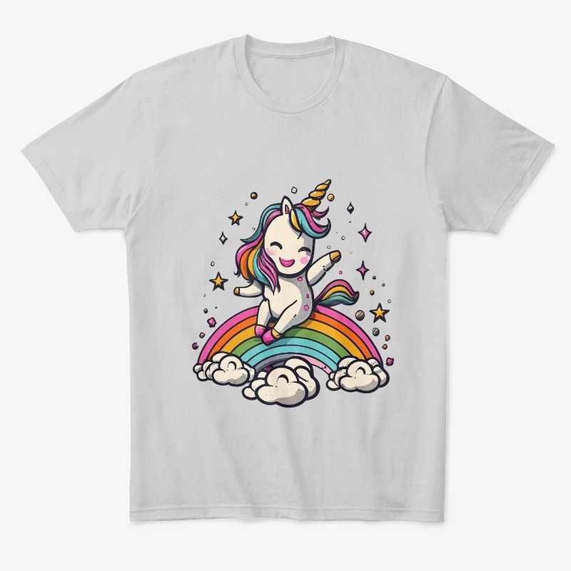 Sassy Unicorn on Rainbow for magic vibes