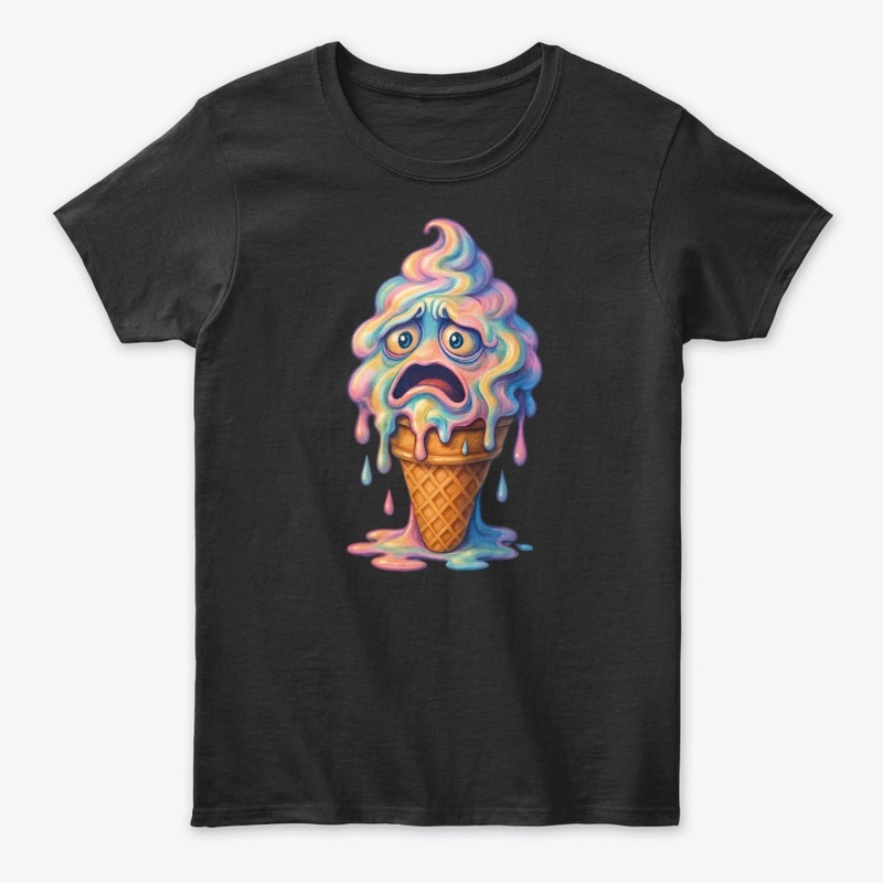 Melting Rainbow Ice Cream Art