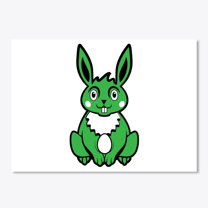Green Colored Easter Bunny
