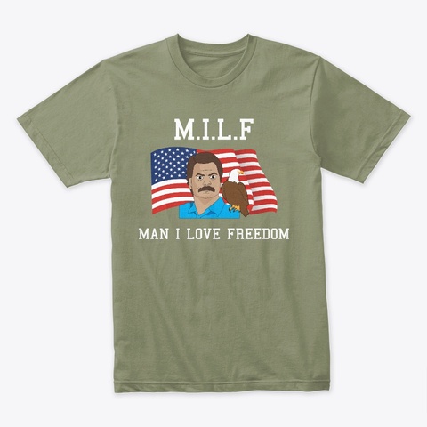 Man I Love Freedom Light Olive Maglietta Front