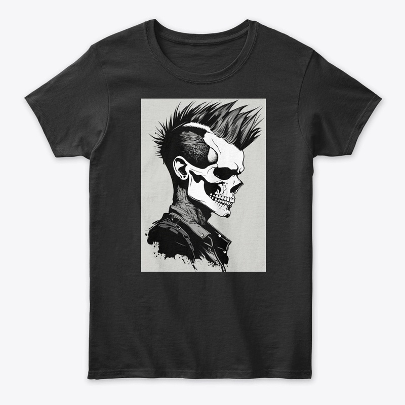 Skull and bones rebellion rock tee