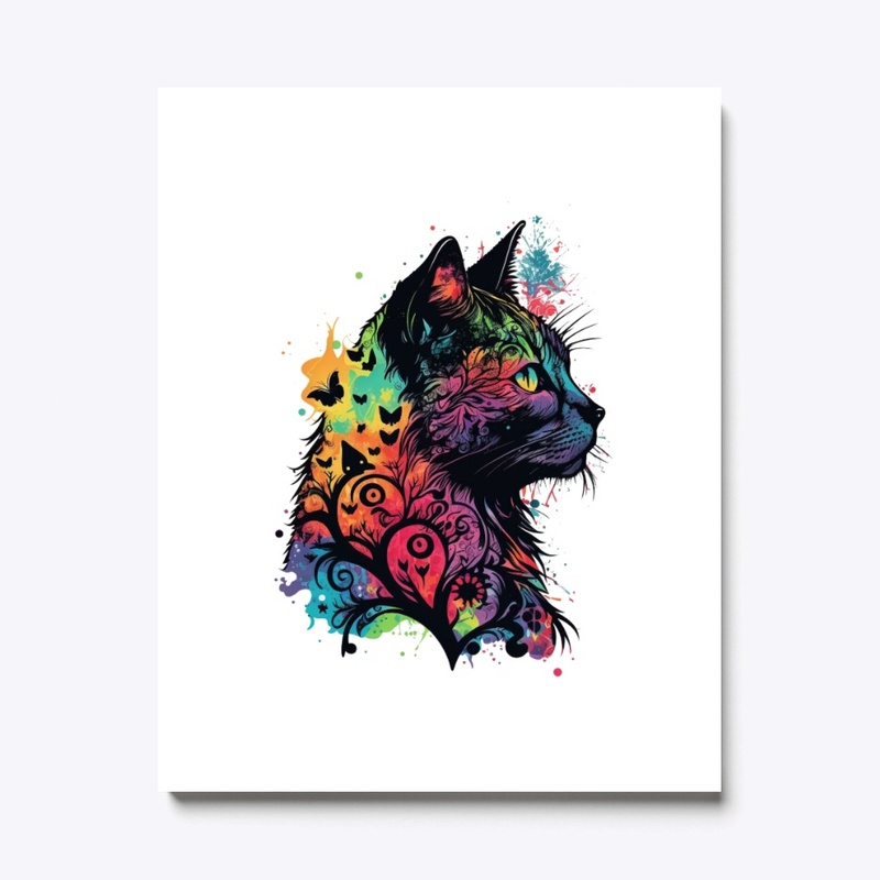 Abstract Colorful Cat