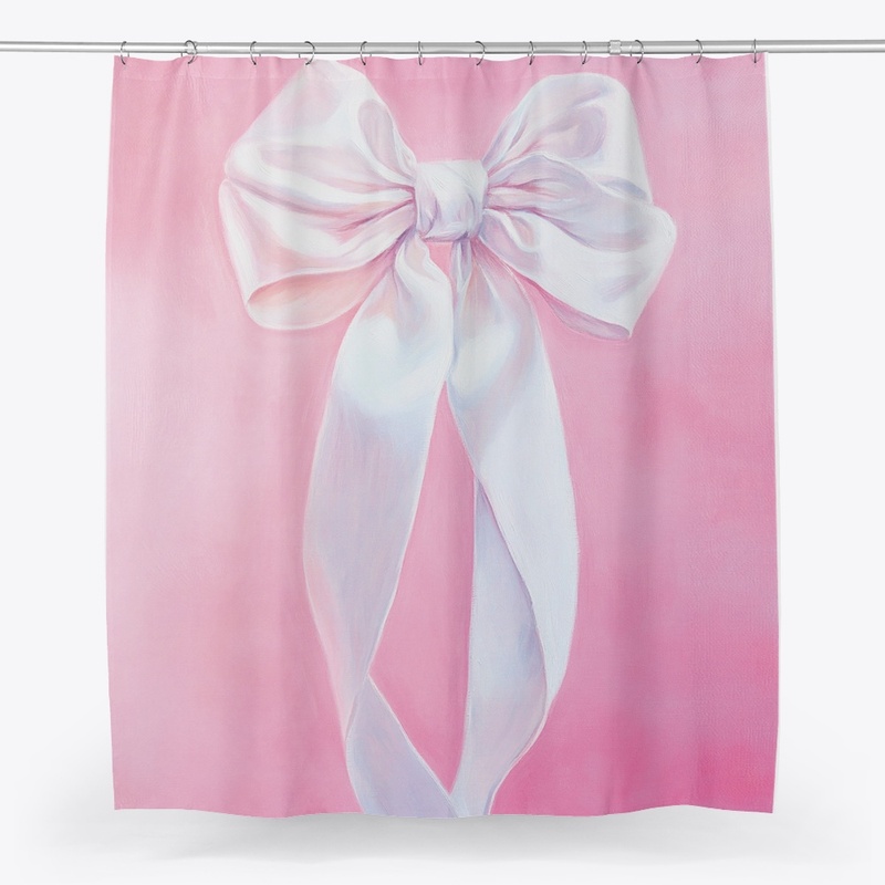 White Bow with Pink 