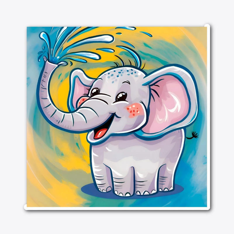 Sprightly Splashing Elephant