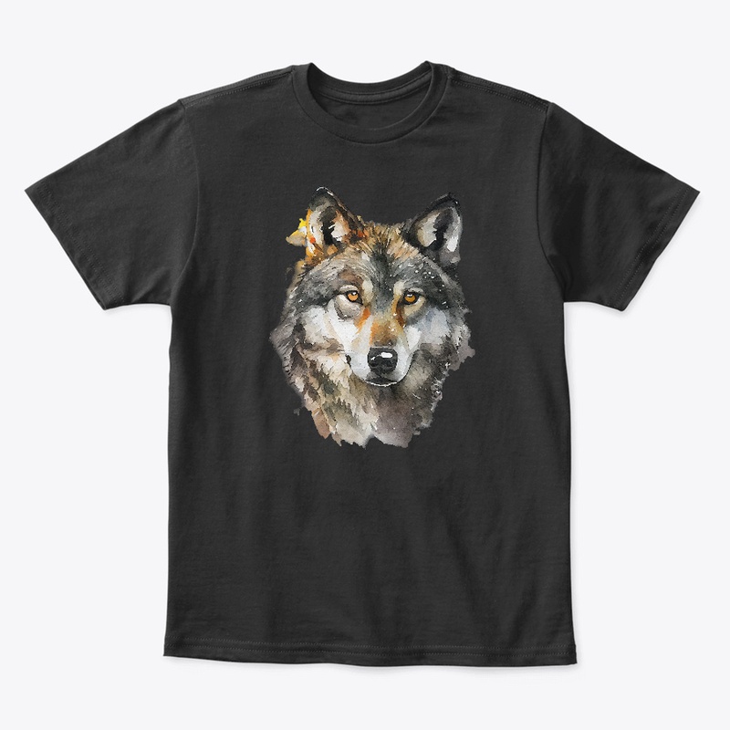 Amber Wolf Watercolor Tee