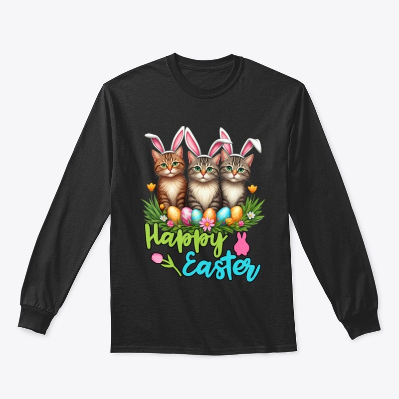 Happy Easter Cute Bunny Cats