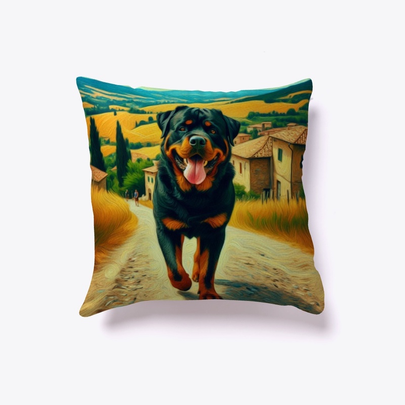 Rottweiler in a summer day