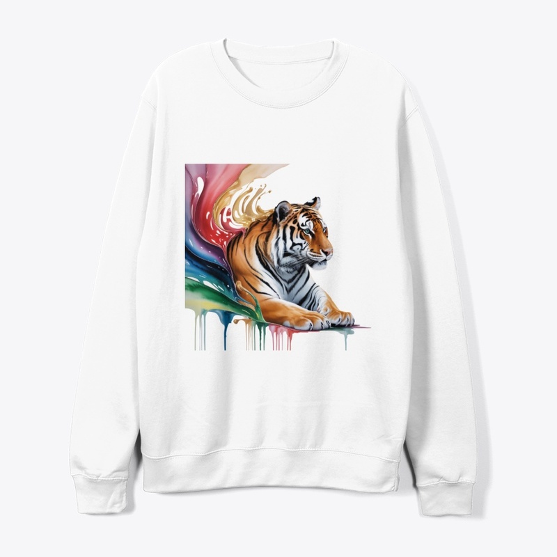 Tiger Emerging from Vibrant Paint Splash