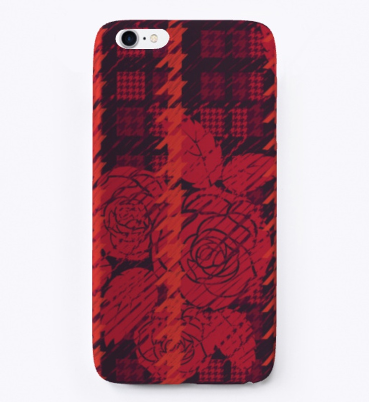 colored houndstooth-with-roses case