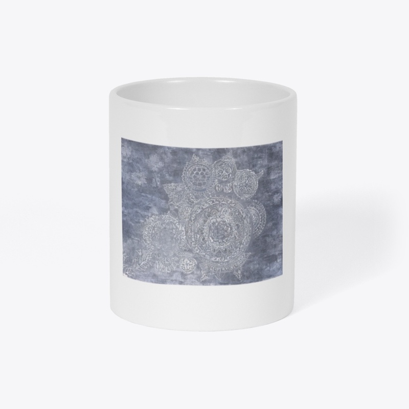 Blue flower mug/tote