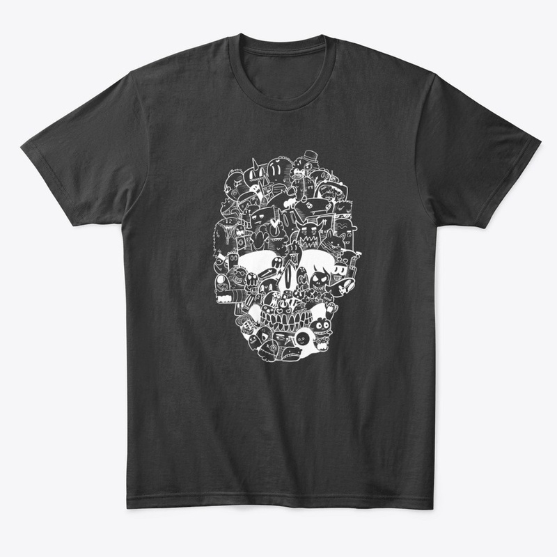 Skull doodle Black Shirt/Hoodie