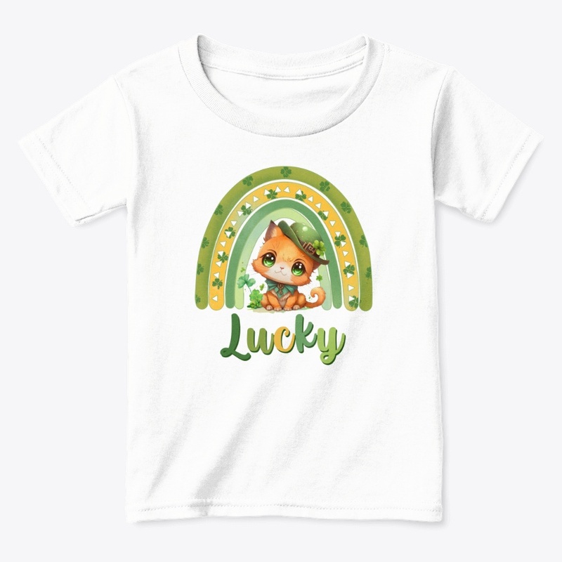 St patrick green rainbow Feline lucky