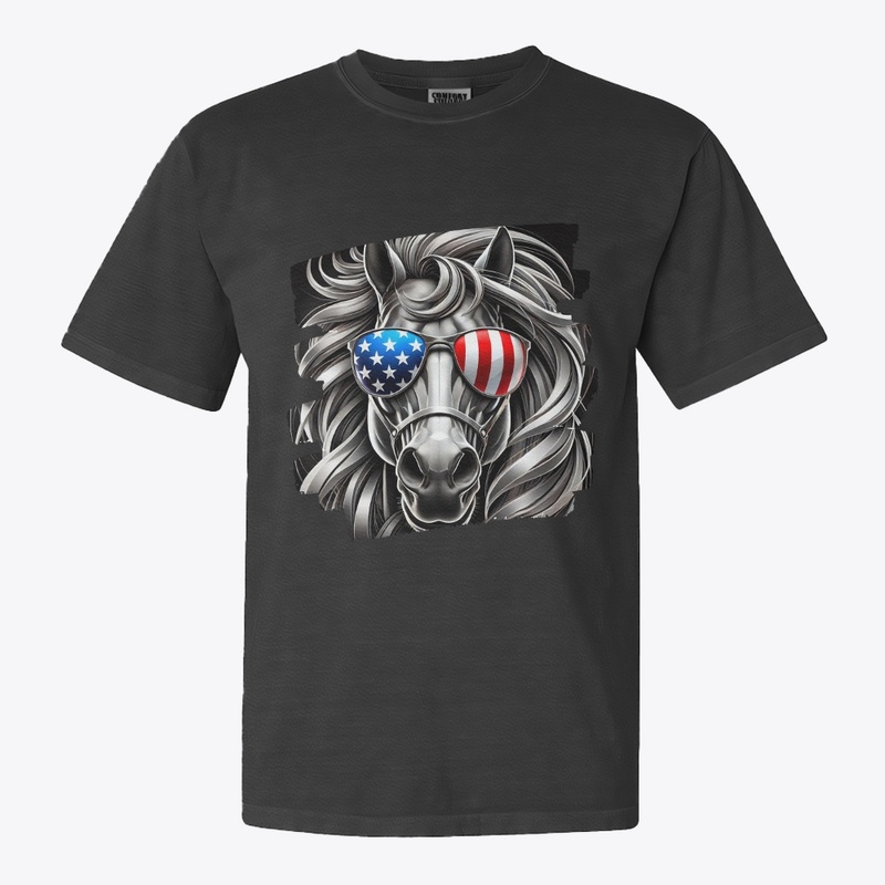 Lion Art with American Flag Sunglasses