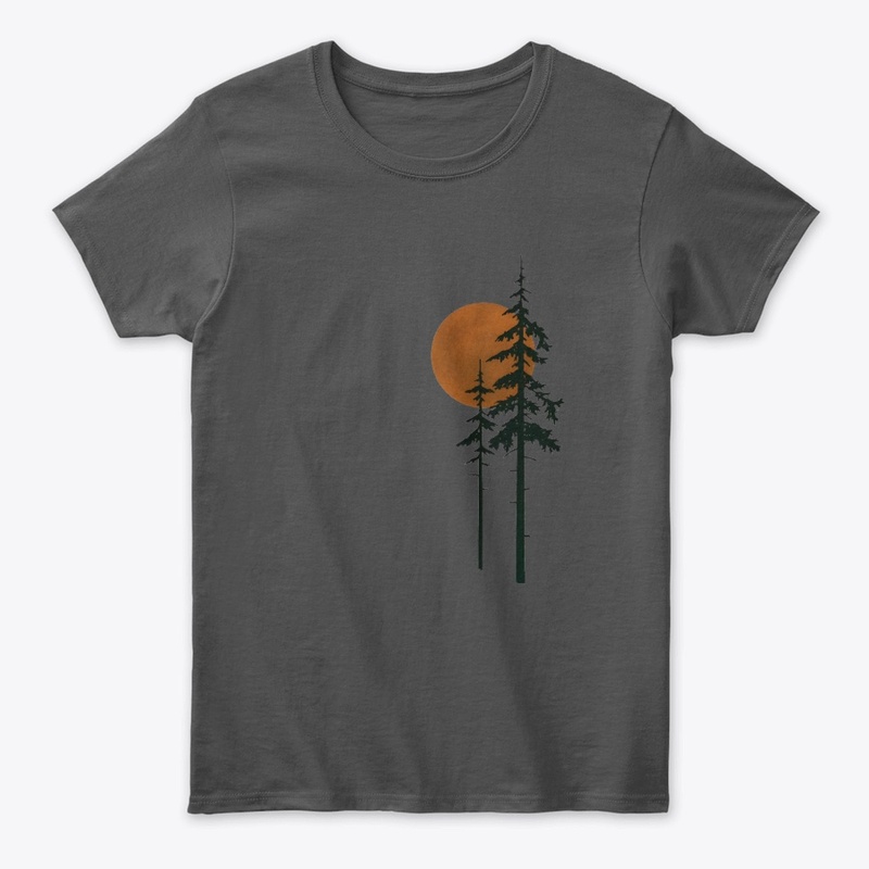 Pine Shadows Under Burnt Moon