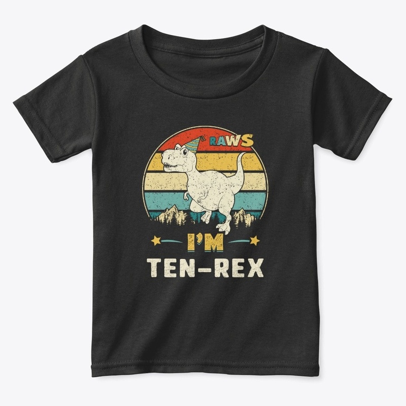 Kids I'm Ten-rex 10rd Birthday Boy T Rex