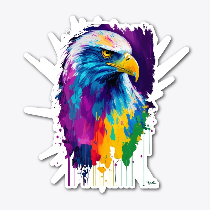 Colorful Vibrant Eagle | Rightward look