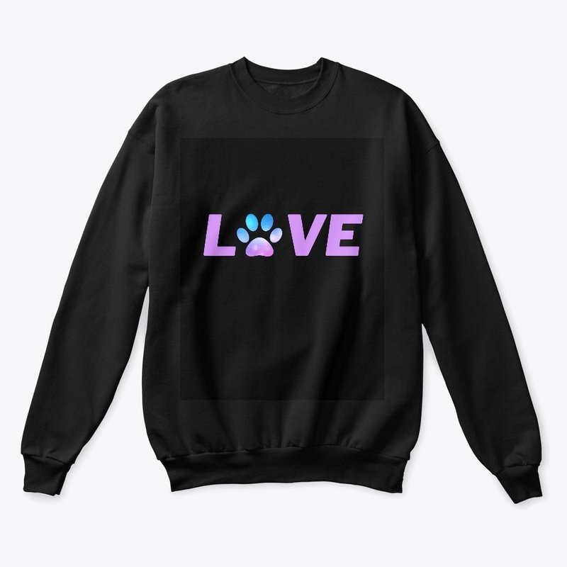 cute dog paw print love t shirt