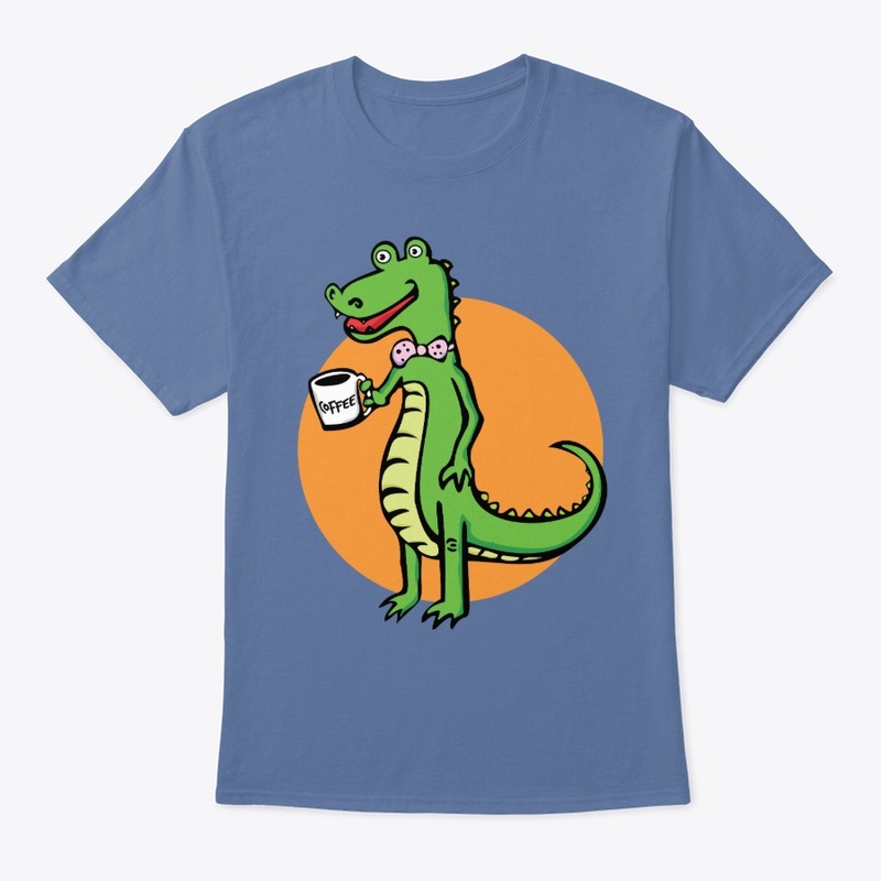Awesome Alligator Drinking Coffee