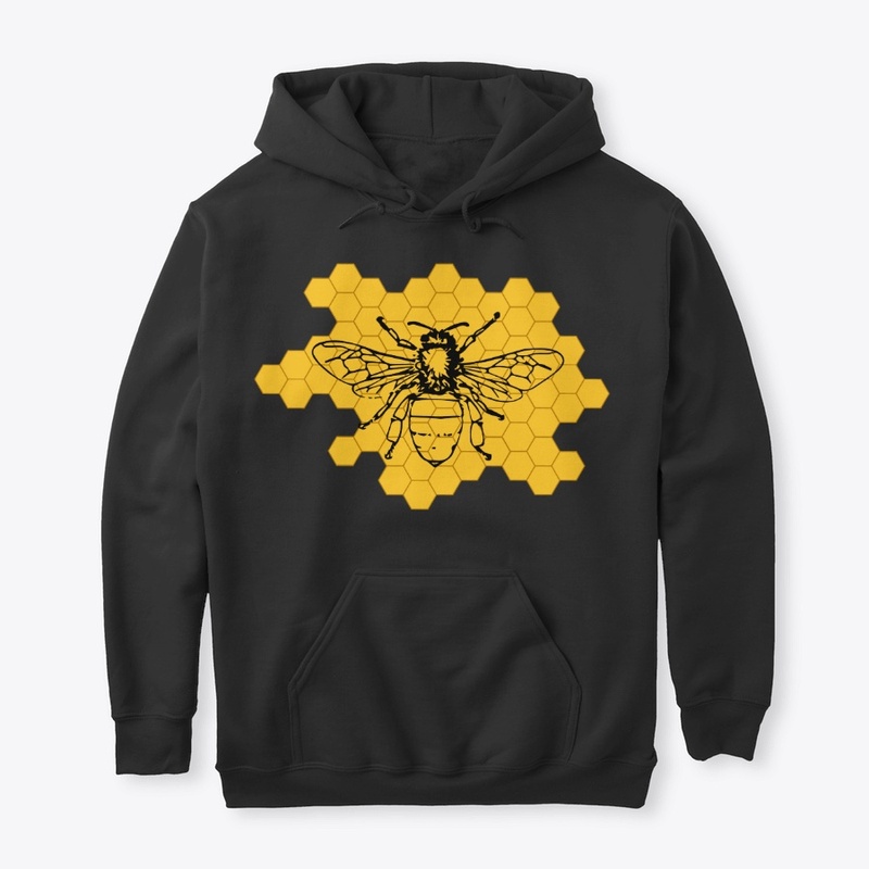 Black Bee on Yellow Honeycomb