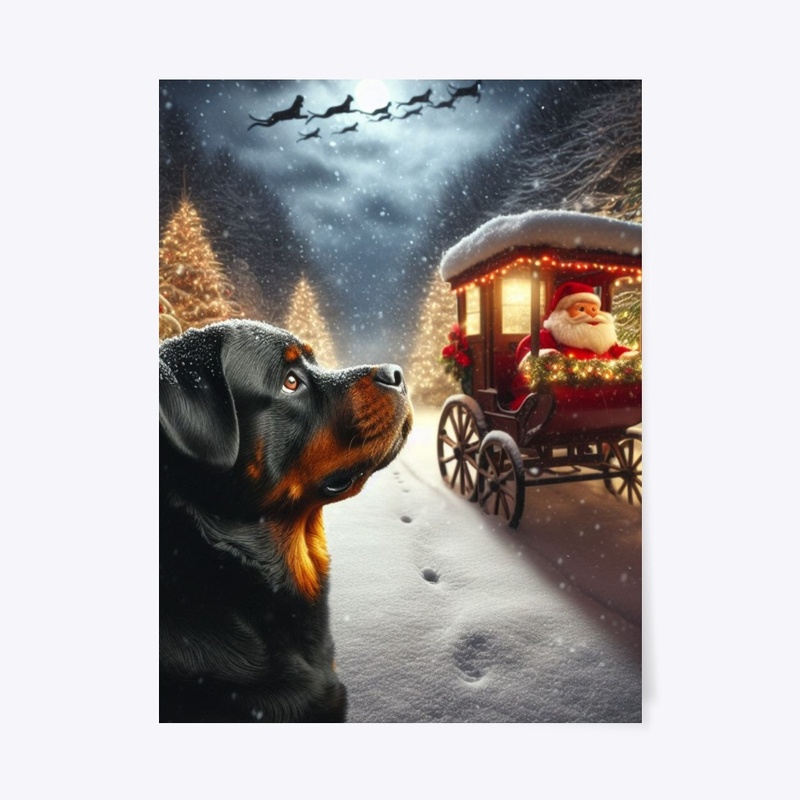 Rottweiler and Santa