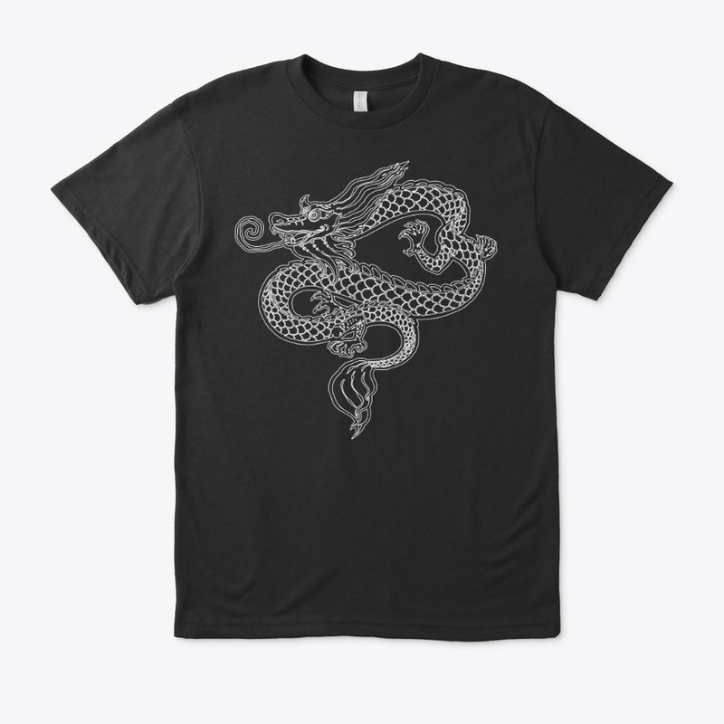 Dragon white outline design