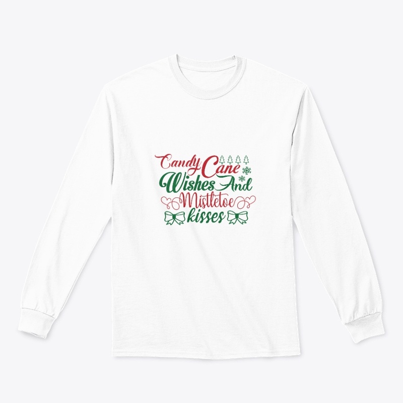 Candy Cane Wishes Mistletoe Kisses Xmas