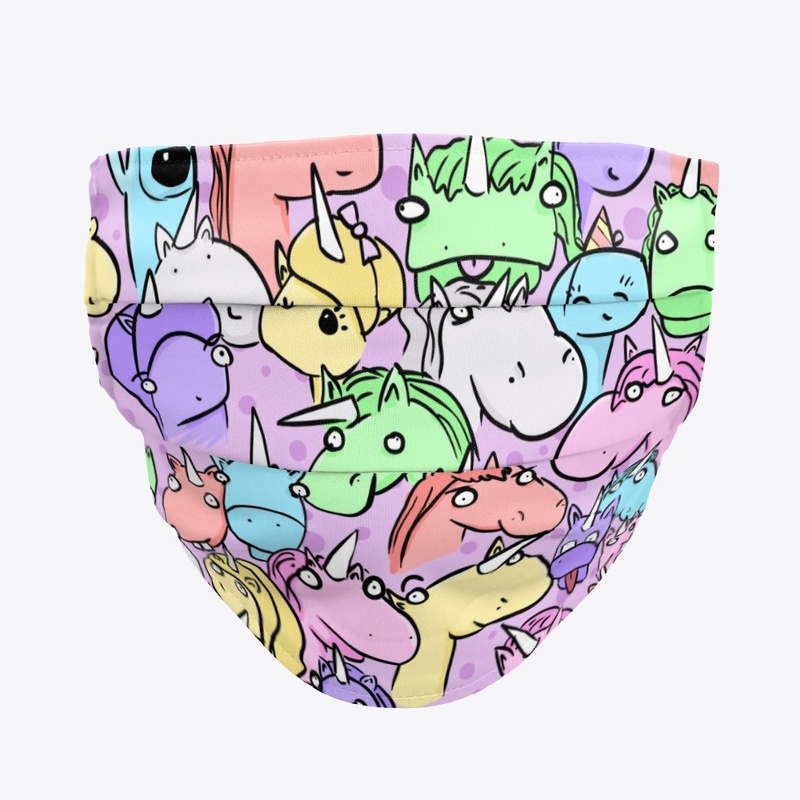 Unicorn Doodle Face mask