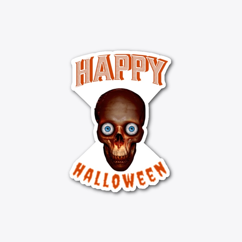 Happy Halloween Skull Head Design