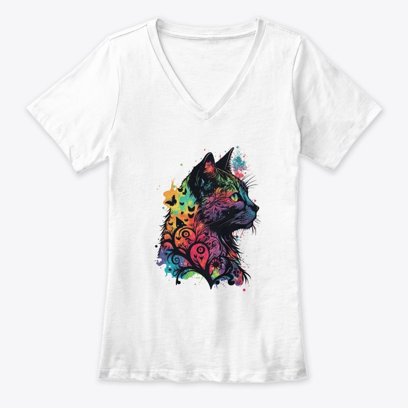 Abstract Colorful Cat