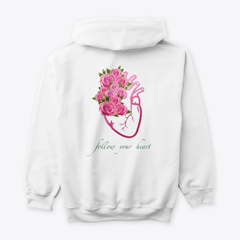 Follow Your Heart Art with Pink Roses