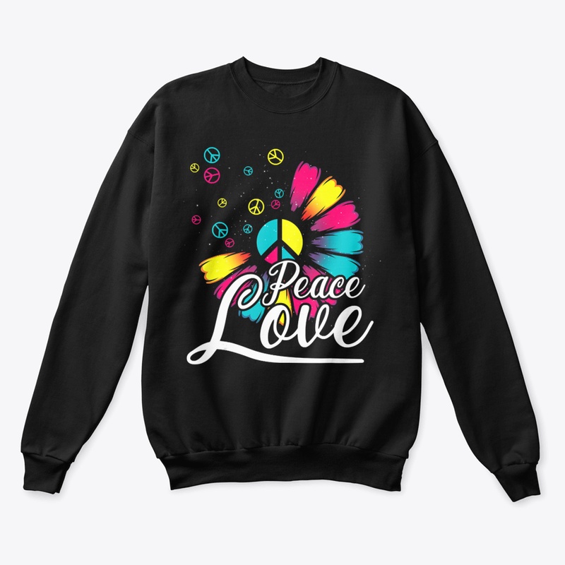 FLORAL PEACE SYMBOL COLORFUL PSYCHEDELIC