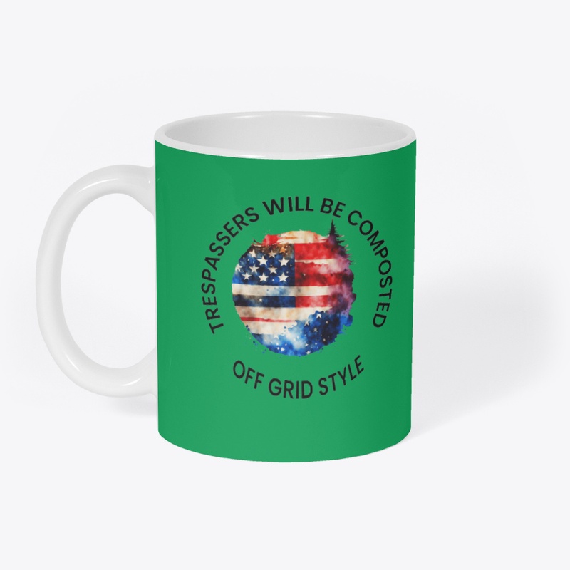 American Flag with large pine