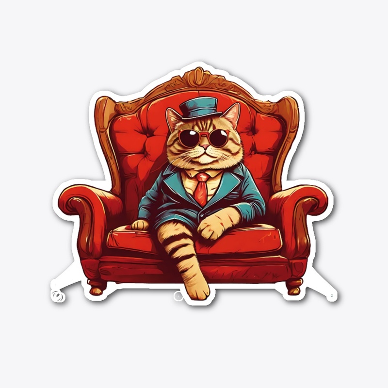 Cat sitting on the sofa