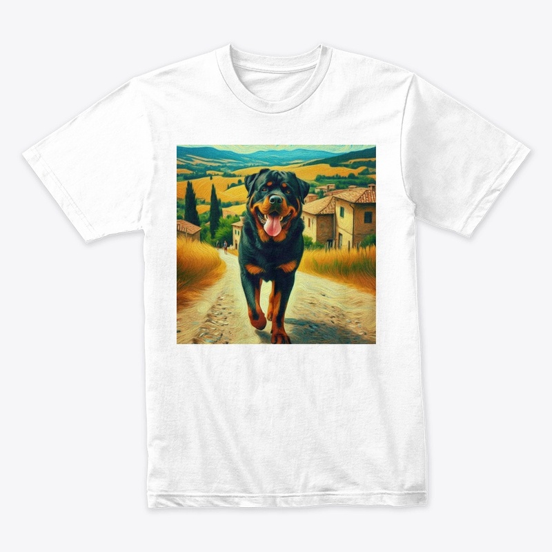 Rottweiler in a summer day