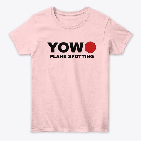 Yow Plane Spotting Womens Tee Light Pink T-Shirt Front