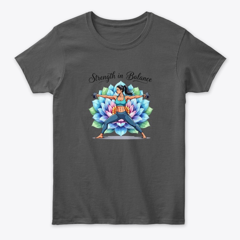 Warrior Yoga Pose with Dumbbells T-Shirt