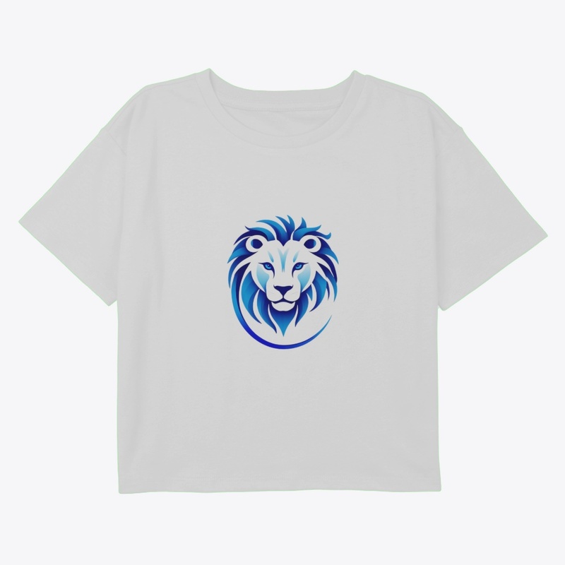Majestic Blue Lion Head T-Shirt Design