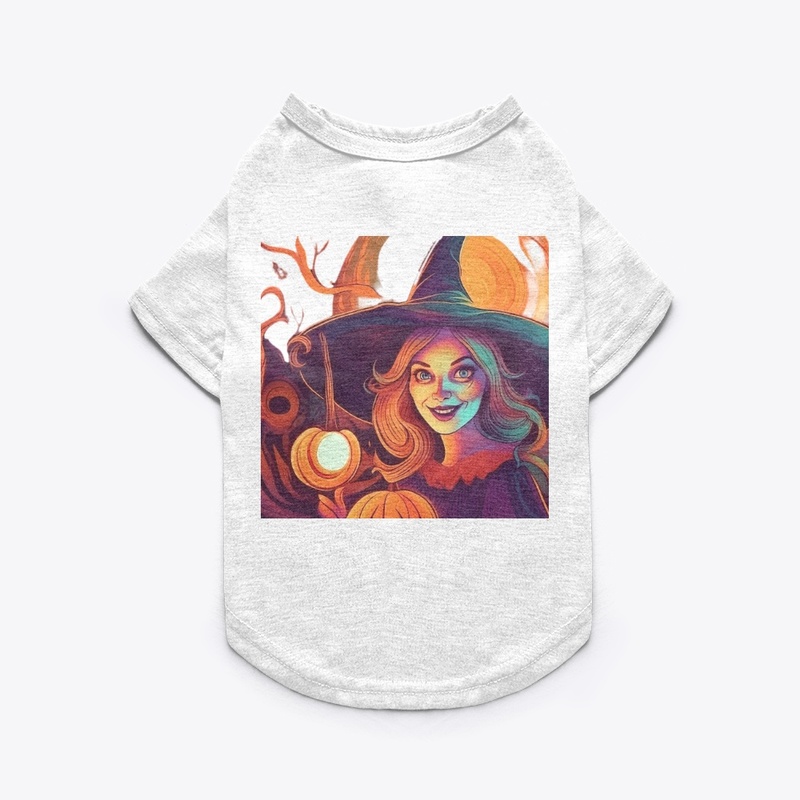 Pet Tee,Haloween Witch