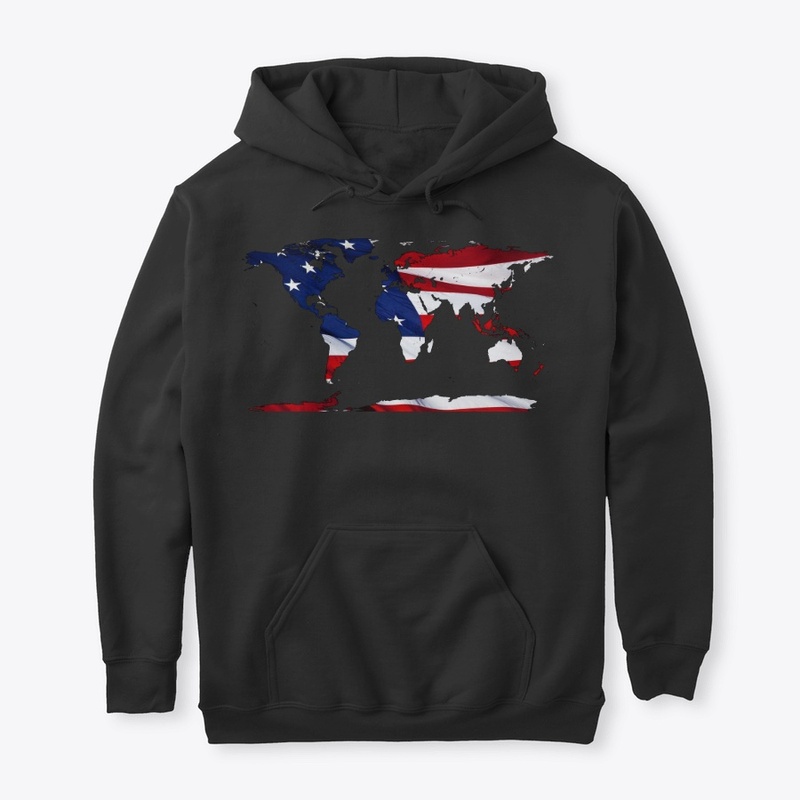 American Flag World Map KKona KKool