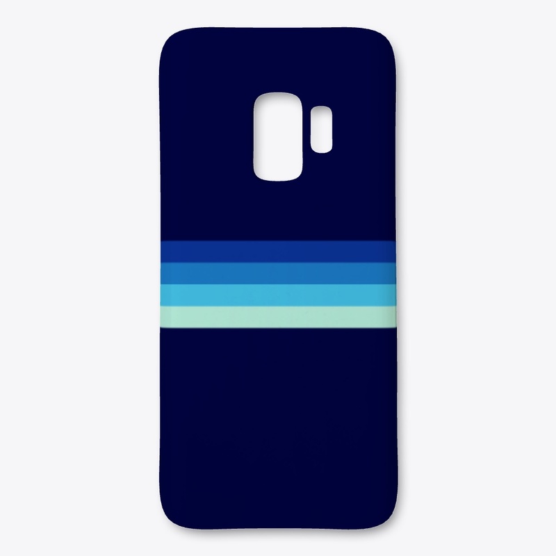Classic Blue Maritime  Retro Stripes