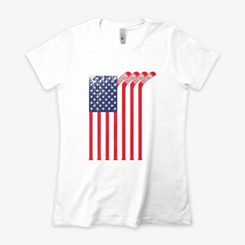 Hockey Stick American Flag USA Gifts
