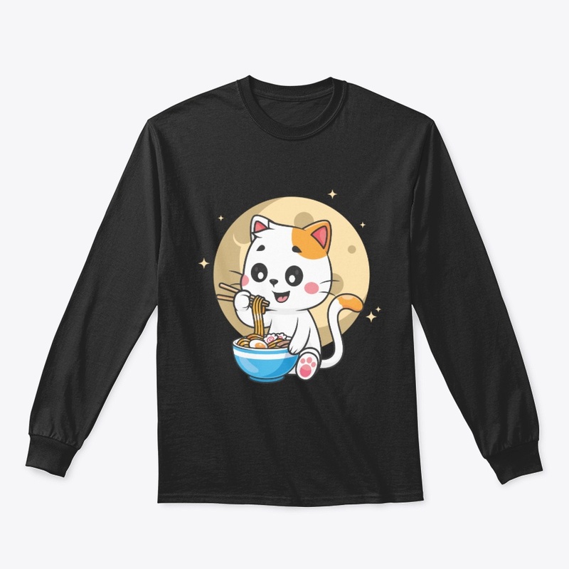Kawaii Cat Eating Ramen Noodles Anime