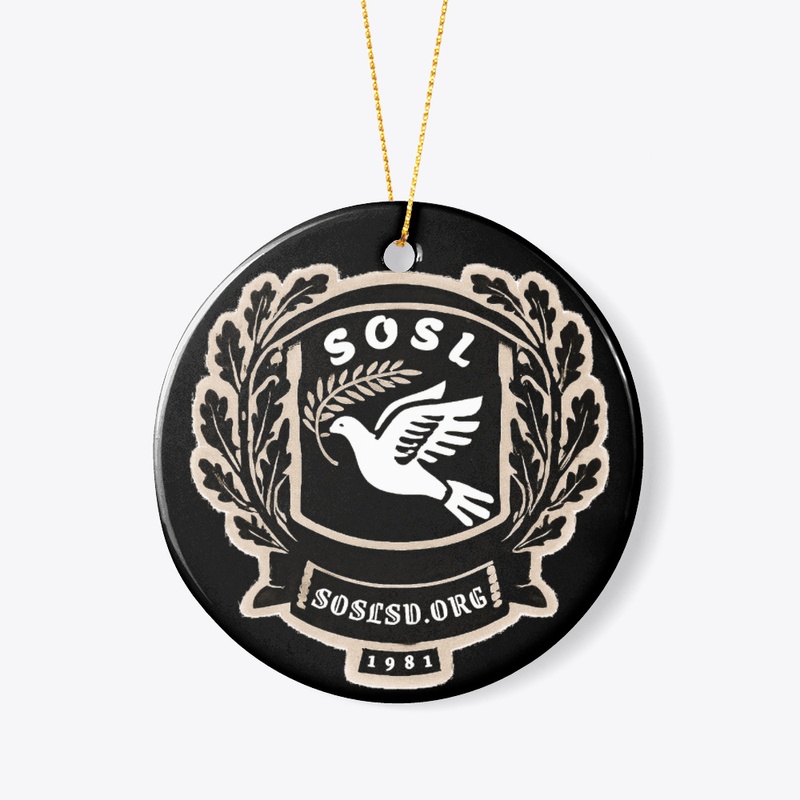 Laurel dove SOSL sepia & black ornament