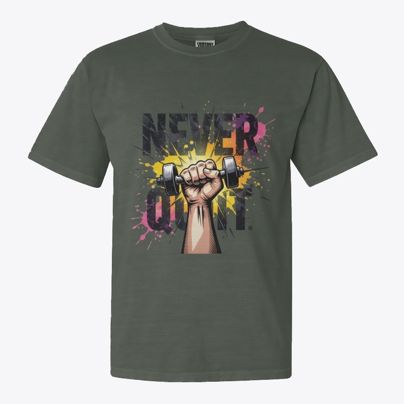 Never Quit – Dynamic Dumbbell T-Shirt