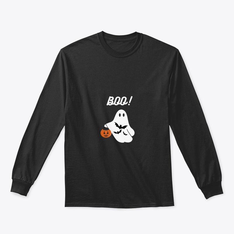 Black Illustrated Ghost T-shirt 