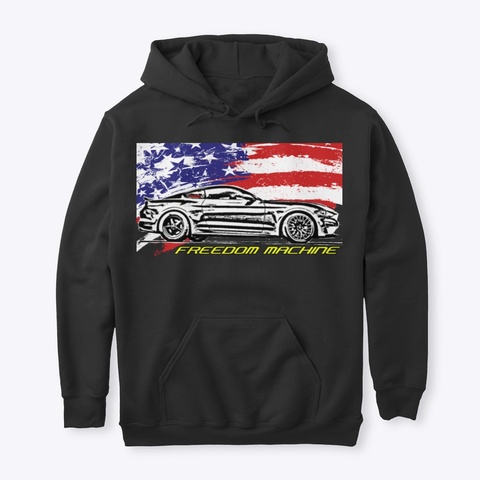 S550 Mustang Gt: Freedom Machine Black Camiseta Front